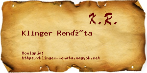 Klinger Renáta névjegykártya