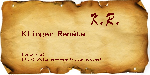 Klinger Renáta névjegykártya